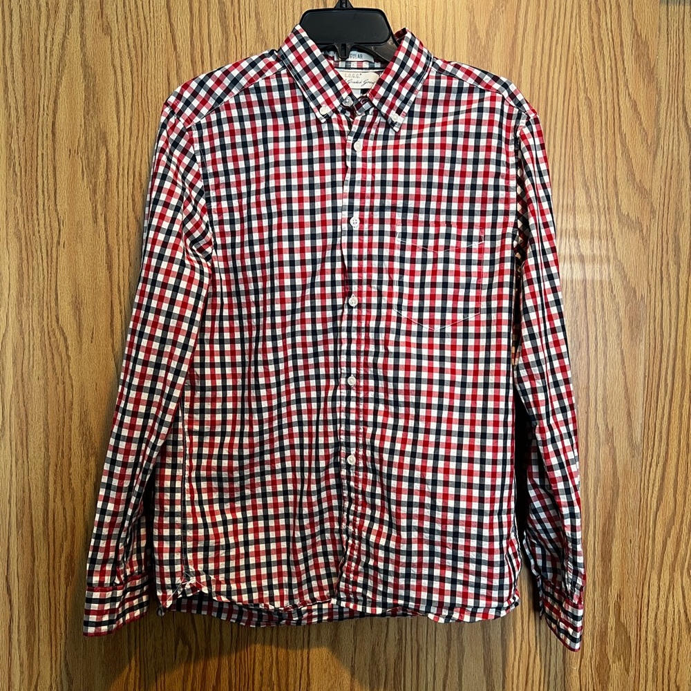 H&M LOGG plaid long sleeve button up shirt men size M